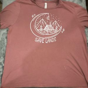 Skin knit coral Save the Lands XL tee shirt. Lightly worn.